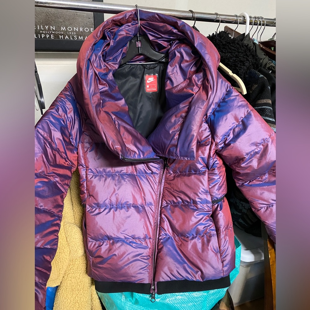 Nike iridescent  “purple” Down Puffer Jacket Size S